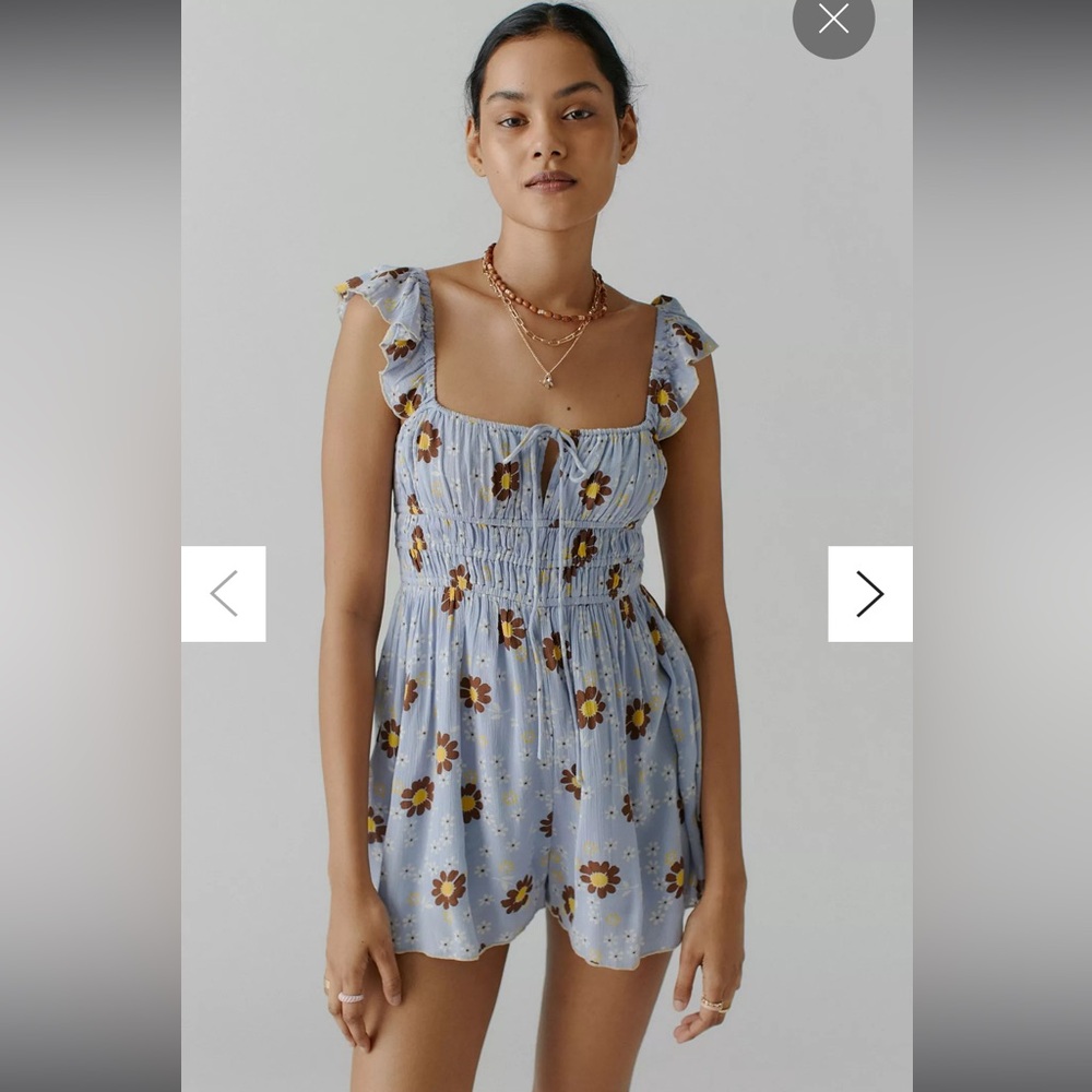 Urban Outfitters Rockaway Smocked Romper size Medium NWT